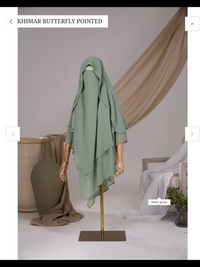Ayada Khimar Butterfly Pointed in Water Green